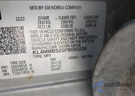 2023 Buick Encore Gx Preferred Fwd из США, поврежденный, VIN KL4MMBS25PB085829